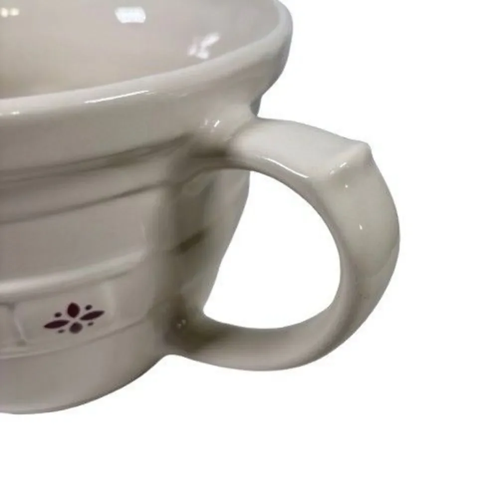 Longaberger Pottery Classic Red Woven Traditions 2 Qt Mixing Pitcher Batter Bowl